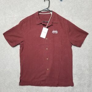 Tommy Bahama 100% Silk Shirt Mississippi State‎ Bulldogs Size Medium